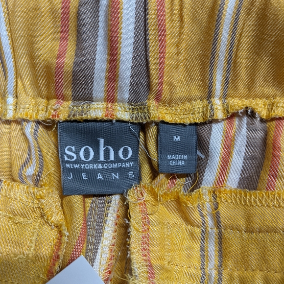 SOHO A New York & Co. Belted Paper Bag Pants Multi M - Picture 9 of 9